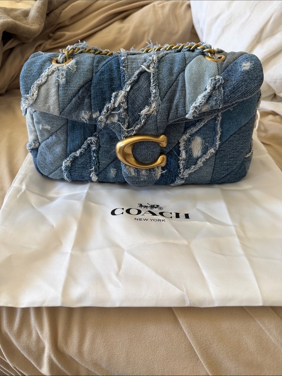 Coach Handbags - Coach Distressed Denim Patchwork Quilted Tabby 26 Like New!!!!🚨